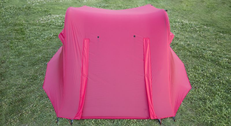 Tike seen from the front with the fly pitched
